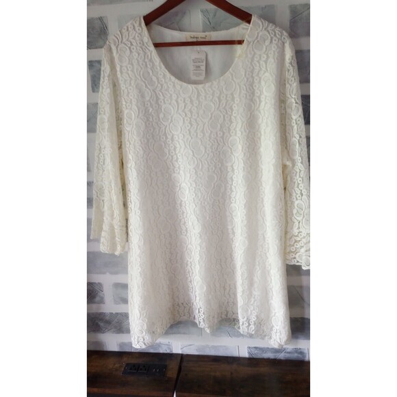 Indigo Soul Tops - INDIGO SOUL Women Plus Sz.3xl White Lace Vintage Style Long Tunic Boho Lagenlook